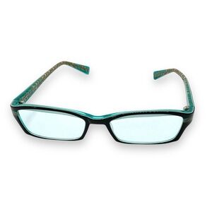 ProDesign Denmark Eyeglasses Frames Turquoise Blue‎ Brown Purple Swirl Detail